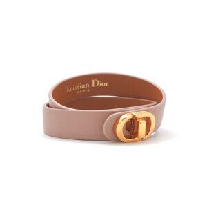 Christian Dior 30 Montaigne Bracelet Double Bracelet CD Logo Leather Pink